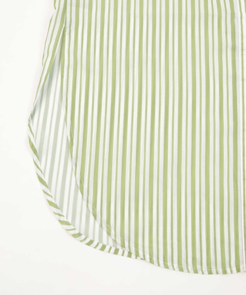 UR'S（ユアーズ）の「ﾊﾞﾝﾄﾞｶﾗｰｽﾄﾗｲﾌﾟｼｬﾂﾜﾝﾋﾟｰｽ（シャツワンピース・レディース・ブラック/グリーン系その他/グレイッシュベージュ・M）」の21枚目の写真