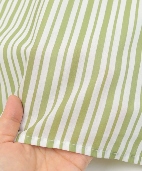 UR'S（ユアーズ）の「ﾊﾞﾝﾄﾞｶﾗｰｽﾄﾗｲﾌﾟｼｬﾂﾜﾝﾋﾟｰｽ（シャツワンピース・レディース・ブラック/グリーン系その他/グレイッシュベージュ・M）」の10枚目の写真