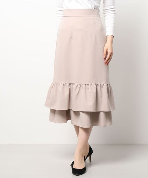 Allamanda（アラマンダ）の「BackレースUP裾ティアード／スカート（スカート・レディース・ピンク/ベージュ/その他11/ブラック・M）」の3枚目の写真
