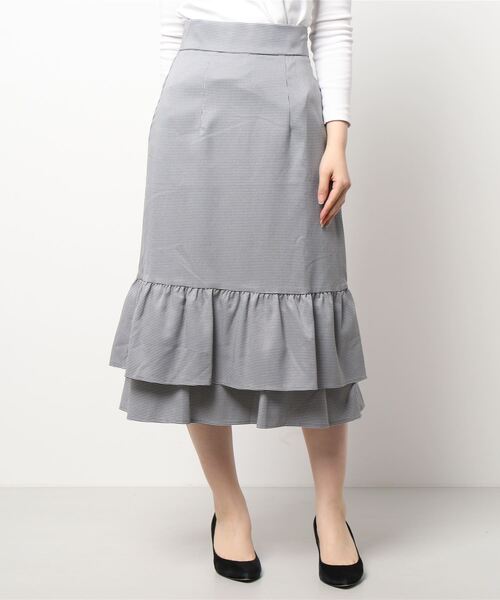 Allamanda（アラマンダ）の「BackレースUP裾ティアード／スカート（スカート・レディース・ピンク/ベージュ/その他11/ブラック・M）」の4枚目の写真