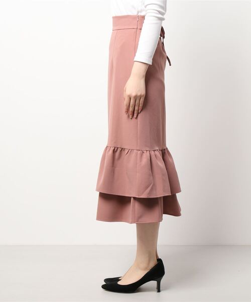 Allamanda（アラマンダ）の「BackレースUP裾ティアード／スカート（スカート・レディース・ピンク/ベージュ/その他11/ブラック・M）」の6枚目の写真