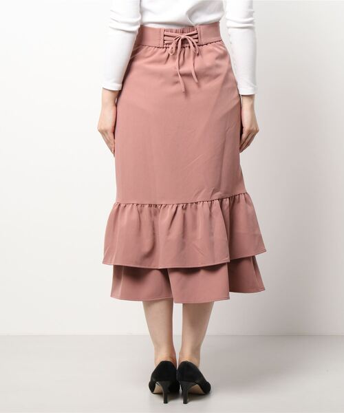 Allamanda（アラマンダ）の「BackレースUP裾ティアード／スカート（スカート・レディース・ピンク/ベージュ/その他11/ブラック・M）」の5枚目の写真