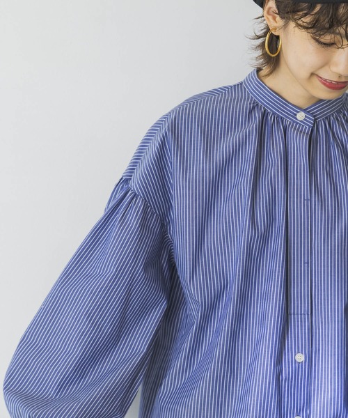 URBAN RESEARCH（アーバンリサーチ）の「ボリュームスリーブバンドカラーシャツ（シャツ/ブラウス・レディース・ブラック/ストライプ/ホワイト/その他1・FREE）」の8枚目の写真