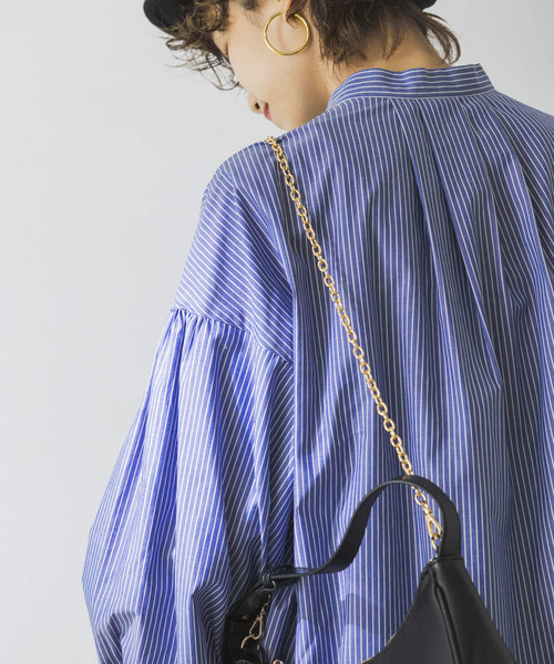 URBAN RESEARCH（アーバンリサーチ）の「ボリュームスリーブバンドカラーシャツ（シャツ/ブラウス・レディース・ブラック/ストライプ/ホワイト/その他1・FREE）」の10枚目の写真