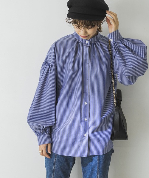 URBAN RESEARCH（アーバンリサーチ）の「ボリュームスリーブバンドカラーシャツ（シャツ/ブラウス・レディース・ブラック/ストライプ/ホワイト/その他1・FREE）」の12枚目の写真