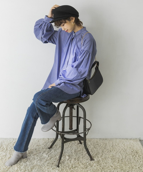 URBAN RESEARCH（アーバンリサーチ）の「ボリュームスリーブバンドカラーシャツ（シャツ/ブラウス・レディース・ブラック/ストライプ/ホワイト/その他1・FREE）」の18枚目の写真