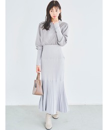 dazzlin | チュールスリーブマーメイドニットワンピース(ワンピース)