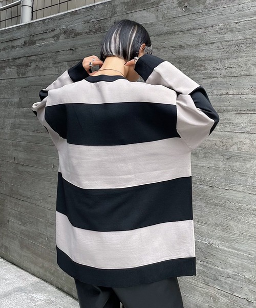 PAGEBOY（ページボーイ）の「ワイドボーダーニット（ニット/セーター・レディース・ブラック系その他/グリーン系その他/ブルー系その他・FREE）」の10枚目の写真