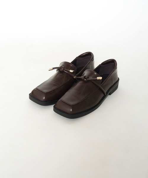 Crisp（クリスプ）の「リボンスクエアトゥローファー（ローファー・レディース・ブラック/ブラウン・38/37）」の5枚目の写真