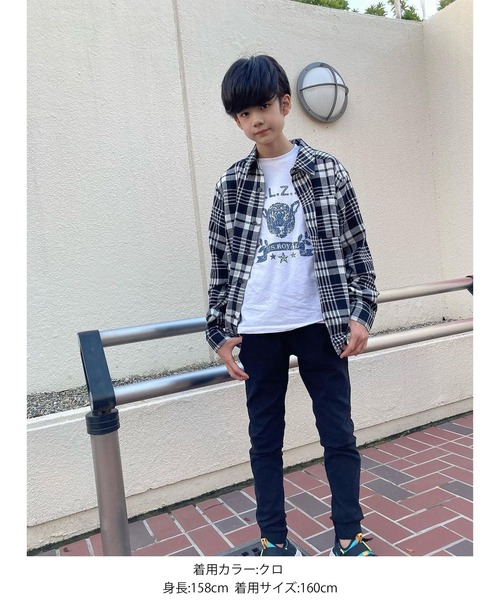 GLAZOS(グラソス)の「ネルチェック・長袖シャツ(シャツ/ブラウス・キッズ・ブラック/ベージュ/ブルー/グリーン・130cm/140cm/150cm/160cm/170cm)」の18枚目の写真