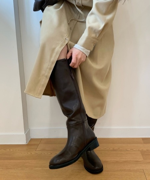 Didot.showroom（ディドット ショールーム）の「round long boots（ブーツ・レディース・ブラック/ブラウン・24cm/24.5cm/25cm/23.5cm/23cm）」の10枚目の写真