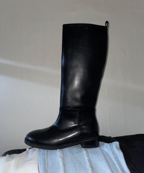 Didot.showroom（ディドット ショールーム）の「round long boots（ブーツ・レディース・ブラック/ブラウン・24cm/24.5cm/25cm/23.5cm/23cm）」の3枚目の写真
