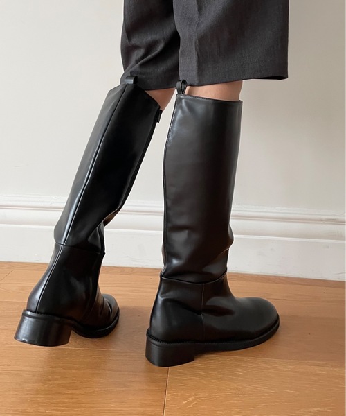 Didot.showroom（ディドット ショールーム）の「round long boots（ブーツ・レディース・ブラック/ブラウン・24cm/24.5cm/25cm/23.5cm/23cm）」の17枚目の写真