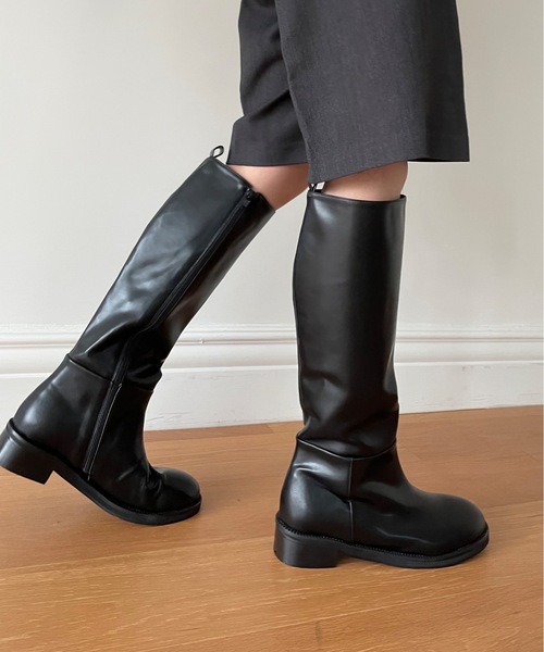 Didot.showroom（ディドット ショールーム）の「round long boots（ブーツ・レディース・ブラック/ブラウン・24cm/24.5cm/25cm/23.5cm/23cm）」の7枚目の写真