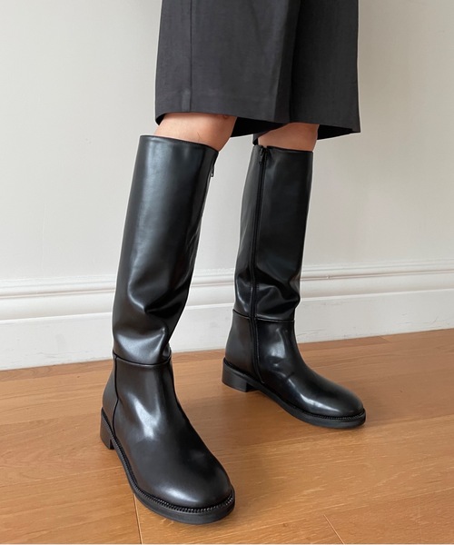 Didot.showroom（ディドット ショールーム）の「round long boots（ブーツ・レディース・ブラック/ブラウン・24cm/24.5cm/25cm/23.5cm/23cm）」の15枚目の写真