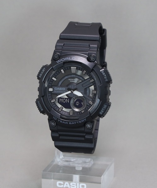 CASIO(カシオ)の「CASIO Collection / アナログ&デジタル / AEQ-110W-1BJH(アナログ腕時計・メンズ・ブラック・FREE)」の2枚目の写真