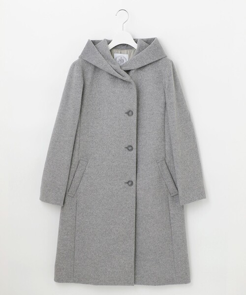 J.PRESS Ladies(J.プレス レディス)の「アンゴラビーバー フーデッドコート(その他アウター・レディース・ライトグレー系/ベージュ系/ネイビー系・XS)」の13枚目の写真