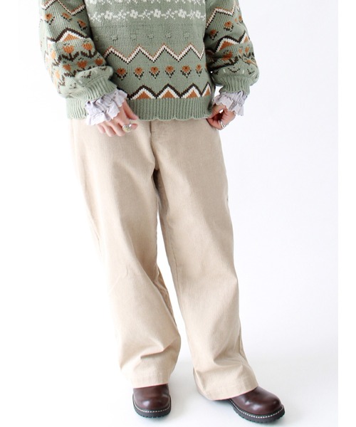 ehka sopo（エヘカソポ）の「コーデュロイストレートパンツ（その他パンツ・レディース・キナリ/グレー/ブラウン・ﾌﾘ-）」の2枚目の写真