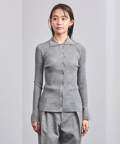 Gunn Johansson（グンヨハンソン）の「＜Gunn Johansson（グン ヨハンソン）＞リブ ボタンカーディガン（ニット/セーター・レディース・ブラック/グレー・38）」の3枚目の写真