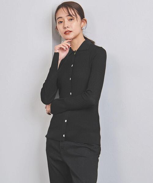 Gunn Johansson（グンヨハンソン）の「＜Gunn Johansson（グン ヨハンソン）＞リブ ボタンカーディガン（ニット/セーター・レディース・ブラック/グレー・38）」の8枚目の写真