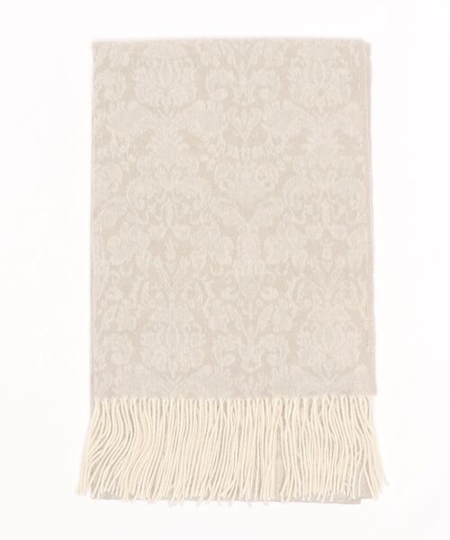 mimis（ミイーミイーズ）の「ウール紋章柄ジャガードストール（ストール/ショール・レディース・ブルー系/ブラック系/ベージュ系・FREE）」の2枚目の写真