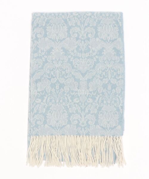 mimis（ミイーミイーズ）の「ウール紋章柄ジャガードストール（ストール/ショール・レディース・ブルー系/ブラック系/ベージュ系・FREE）」の3枚目の写真