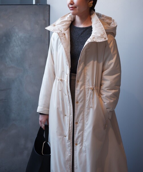 Aresense（アーセンス）の「Aresense/アーセンス ウルタスロングコート（ダウンジャケット/コート・レディース・キャメル/オフホワイト/ブラック・ﾌﾘ-）」の12枚目の写真