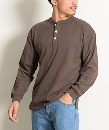 『Goodwear/グッドウェア』WEB別注 USAコットンヘンリーネック長袖Tシャツ