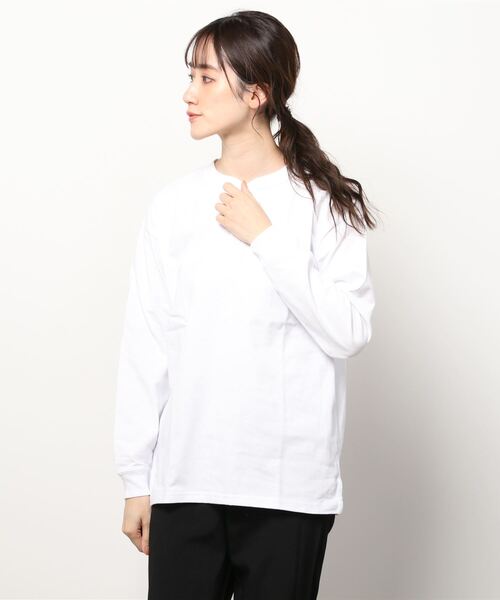 【関税込み】We11done グリーン コットン ヘンリーネック Goodwear】USAコットンヘンリーネックBIGTシャツ｜メンズ