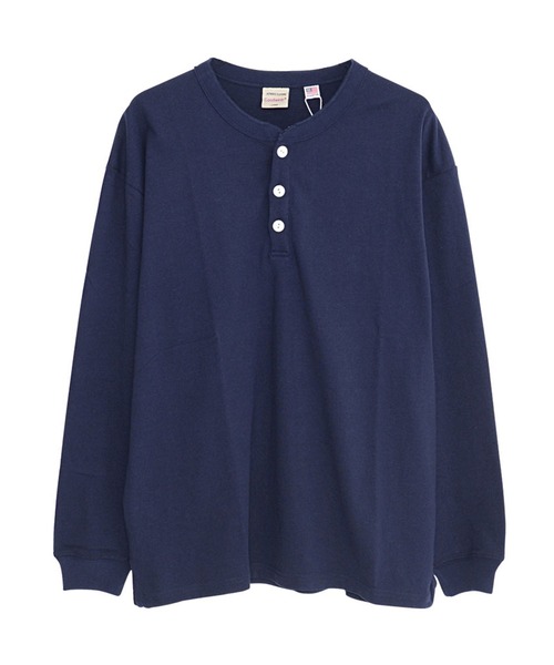 Goodwear（グッドウェア）の「『Goodwear/グッドウェア』WEB別注 USAコットンヘンリーネック長袖Tシャツ（Tシャツ/カットソー・メンズ・ホワイト/ブラック/ベージュ/ネイビー/グレー/カーキ/カーキブラウン/グレー系その他/ブルー系その他/テラコッタ/パープル系その他/ボルドー/ライトピンク/チャコールグレー/グレー系1/ブラウン・M/L/XL/S）」の18枚目の写真
