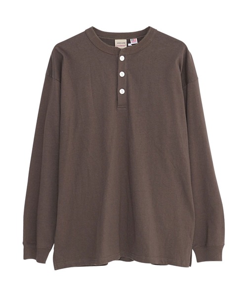 Goodwear（グッドウェア）の「『Goodwear/グッドウェア』WEB別注 USAコットンヘンリーネック長袖Tシャツ（Tシャツ/カットソー・メンズ・ホワイト/ブラック/ベージュ/ネイビー/グレー/カーキ/カーキブラウン/グレー系その他/ブルー系その他/テラコッタ/パープル系その他/ボルドー/ライトピンク/チャコールグレー/グレー系1/ブラウン・M/L/XL/S）」の17枚目の写真