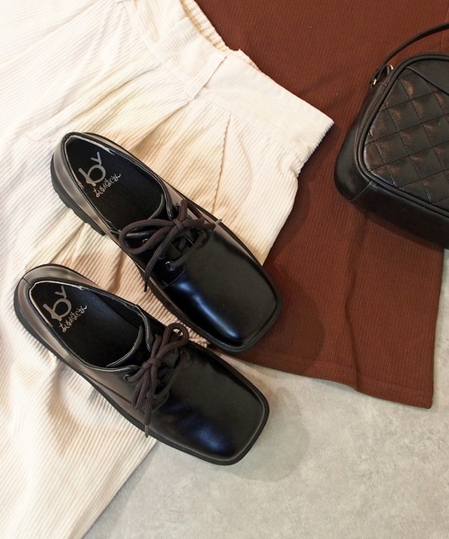 byあしながおじさん（バイアシナガオジサン）の「厚底レースアップシューズ　-8710421（その他シューズ・レディース・ブラック/グレイッシュベージュ/アイボリー・LL/L/S/M）」の14枚目の写真