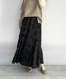 フロッキープリントマーメイドスカート