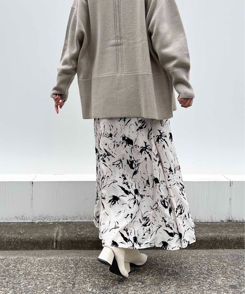 PICCIN(ピッチン)の「フロッキープリントマーメイドスカート(スカート・レディース・ブラック/オフホワイト・M/L)」の6枚目の写真