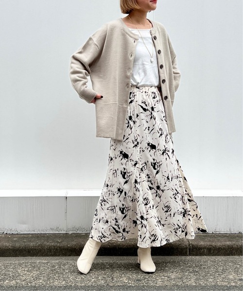 PICCIN(ピッチン)の「フロッキープリントマーメイドスカート(スカート・レディース・ブラック/オフホワイト・M/L)」の3枚目の写真