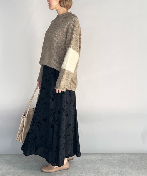 PICCIN(ピッチン)の「フロッキープリントマーメイドスカート(スカート・レディース・ブラック/オフホワイト・M/L)」の11枚目の写真