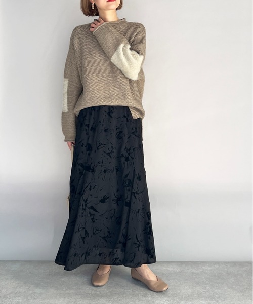 PICCIN(ピッチン)の「フロッキープリントマーメイドスカート(スカート・レディース・ブラック/オフホワイト・M/L)」の4枚目の写真