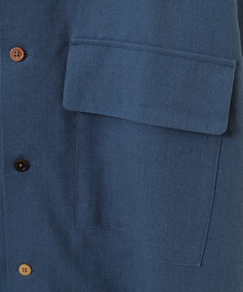 UNION STATION（ユニオンステーション）の「ソフトポプリン七分丈CPOバンドカラーシャツ（シャツ/ブラウス・メンズ・オフホワイト/オレンジ/ブルー・LL/M/L）」の16枚目の写真