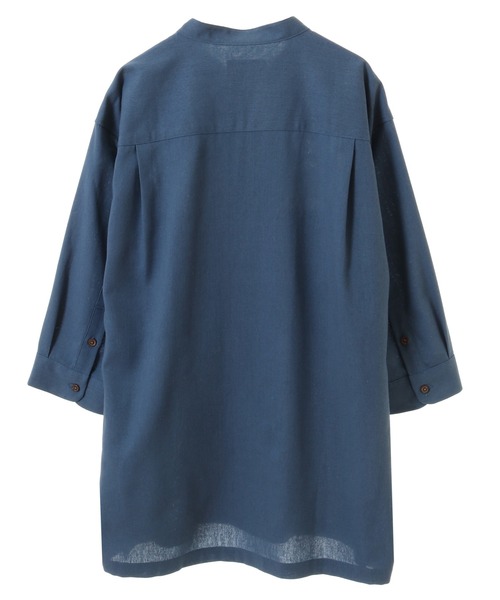 UNION STATION（ユニオンステーション）の「ソフトポプリン七分丈CPOバンドカラーシャツ（シャツ/ブラウス・メンズ・オフホワイト/オレンジ/ブルー・LL/M/L）」の14枚目の写真