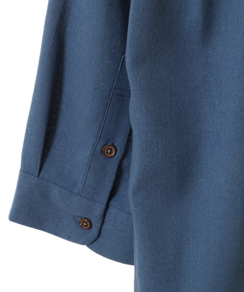 UNION STATION（ユニオンステーション）の「ソフトポプリン七分丈CPOバンドカラーシャツ（シャツ/ブラウス・メンズ・オフホワイト/オレンジ/ブルー・LL/M/L）」の19枚目の写真