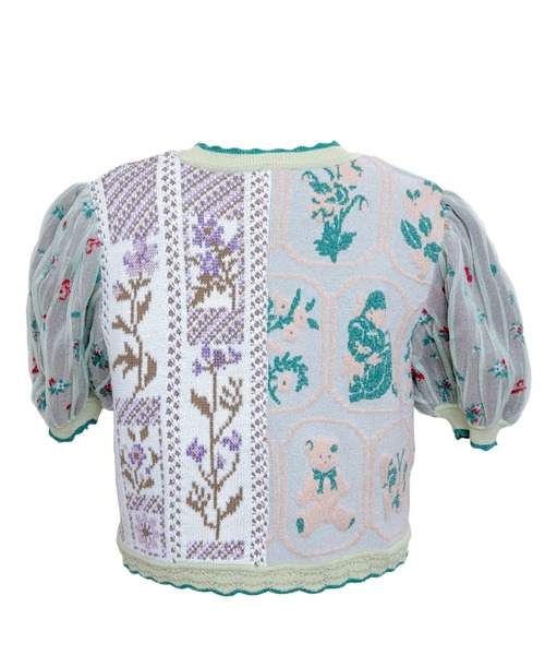 rurumu:(ルルムウ)の「rurumu:/ルルムウ/nursery Jacquard knit Cardigan/カーディガン(カーディガン/ボレロ・レディース・ブラック/アイボリー/ミント・FREE)」の10枚目の写真