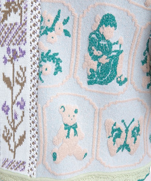 rurumu:(ルルムウ)の「rurumu:/ルルムウ/nursery Jacquard knit Cardigan/カーディガン(カーディガン/ボレロ・レディース・ブラック/アイボリー/ミント・FREE)」の20枚目の写真