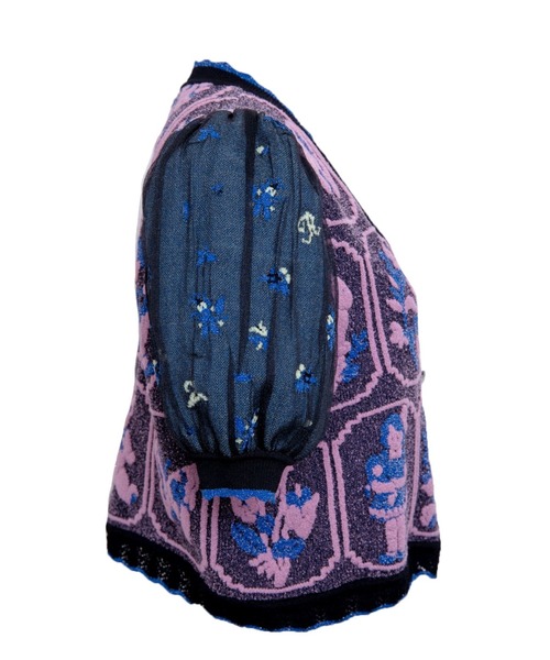 rurumu:(ルルムウ)の「rurumu:/ルルムウ/nursery Jacquard knit Cardigan/カーディガン(カーディガン/ボレロ・レディース・ブラック/アイボリー/ミント・FREE)」の12枚目の写真