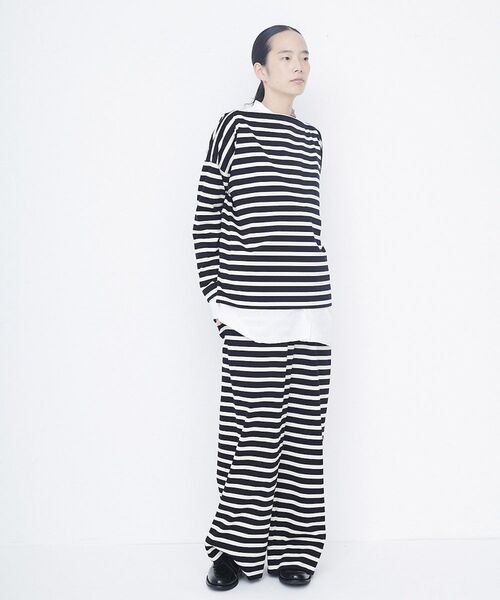 LA MARINE FRANCAISE（マリン フランセーズ）の「BASQUE COTTON PANTS（その他パンツ・レディース・ブラック×ホワイト・0）」の5枚目の写真