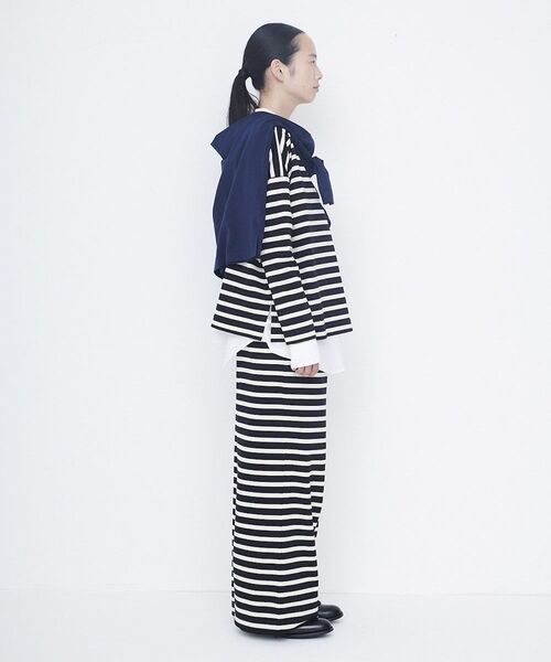 LA MARINE FRANCAISE（マリン フランセーズ）の「BASQUE COTTON PANTS（その他パンツ・レディース・ブラック×ホワイト・0）」の4枚目の写真