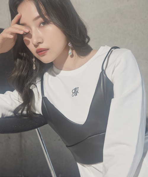 ANDGEEBEE（アンジービー）の「ビスチェセットカットワンピ（ワンピース・レディース・ホワイト/ブラック・MEDIUM）」の3枚目の写真