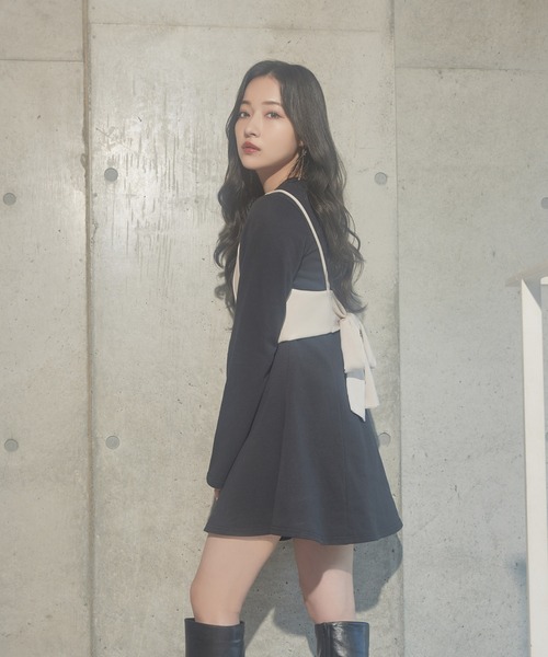 ANDGEEBEE（アンジービー）の「ビスチェセットカットワンピ（ワンピース・レディース・ホワイト/ブラック・MEDIUM）」の9枚目の写真