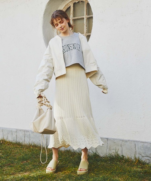 archives（アルシーヴ）の「袖ギャザーＭＡ－１（MA-1・レディース・チャコールグレー/アイボリー/シルバーグレー・MEDIUM）」の6枚目の写真