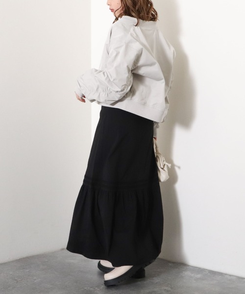 archives（アルシーヴ）の「袖ギャザーＭＡ－１（MA-1・レディース・チャコールグレー/アイボリー/シルバーグレー・MEDIUM）」の16枚目の写真