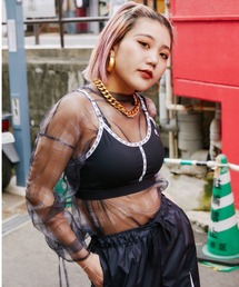 atmos pink | atmos pink オーガンジーシャーリングトップス(その他トップス)